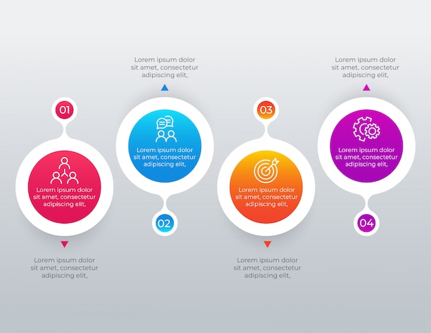 4 optionen schritte infografik