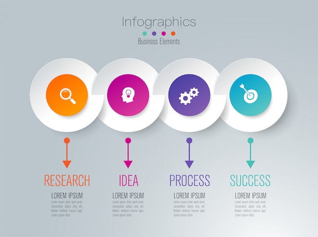 4 schritte business infografik elemente für die präsentation