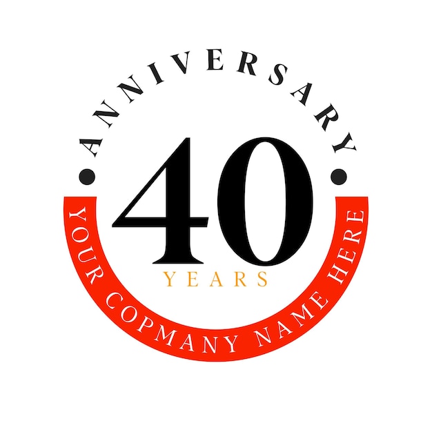 40-jähriges Jubiläumsfest Logo 40-jähriges Jubiläumslogo Vektorillustration