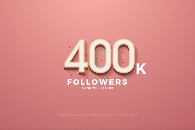 400.000 Follower mit weißen Zahlen und bunten Kritzeleien