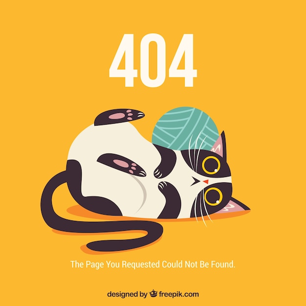 404 fehler web template mit lustigen katze