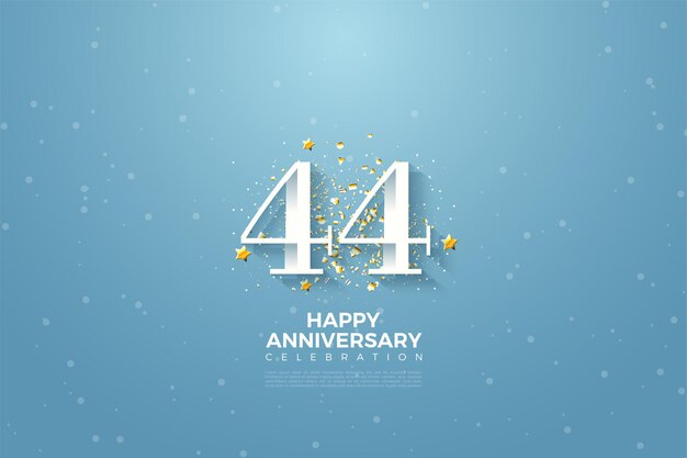 44. Jahrestag mit Hintergrundillustration des blauen Himmels