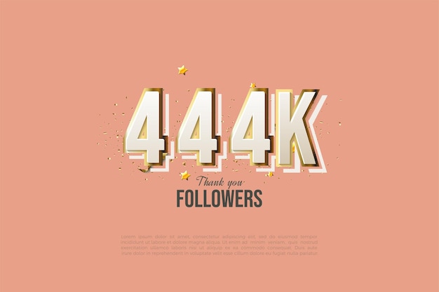 444.000 Follower mit wunderschönen goldenen Zahlen