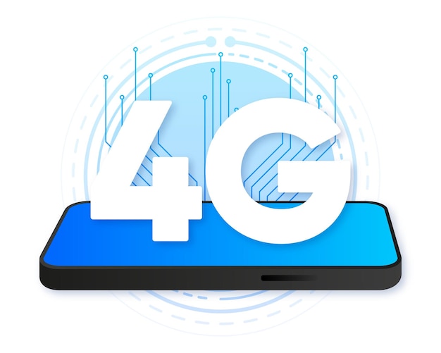 4g-Logo auf blauem Bildschirm Telefon Symbol für Netzwerktechnologie Vektorillustration