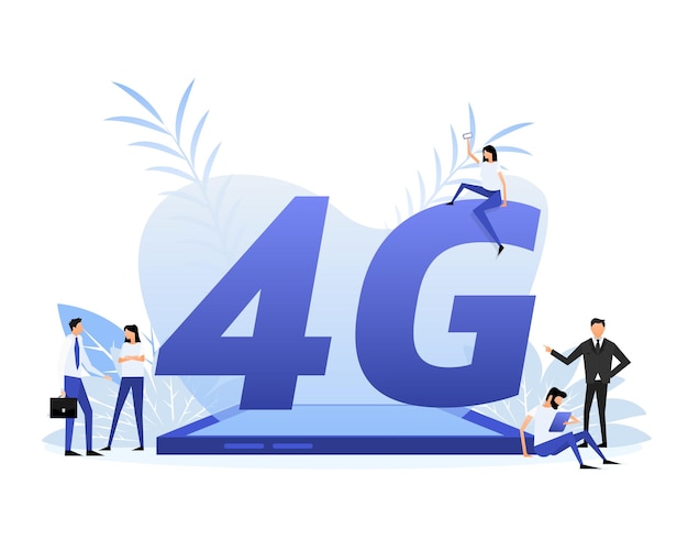 4g-sim-karte hintergrund der 4g-technologie flache zeichen