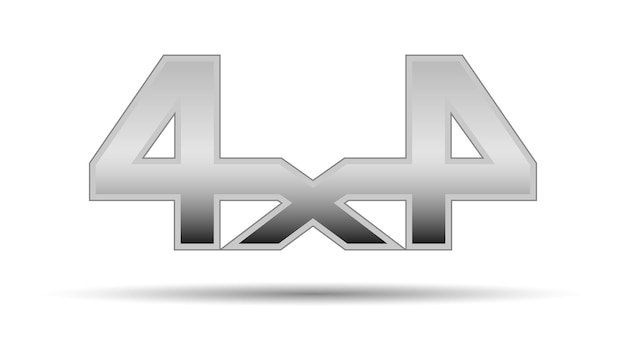 Vektor 4x4-offroad-logo aus stahl und metall