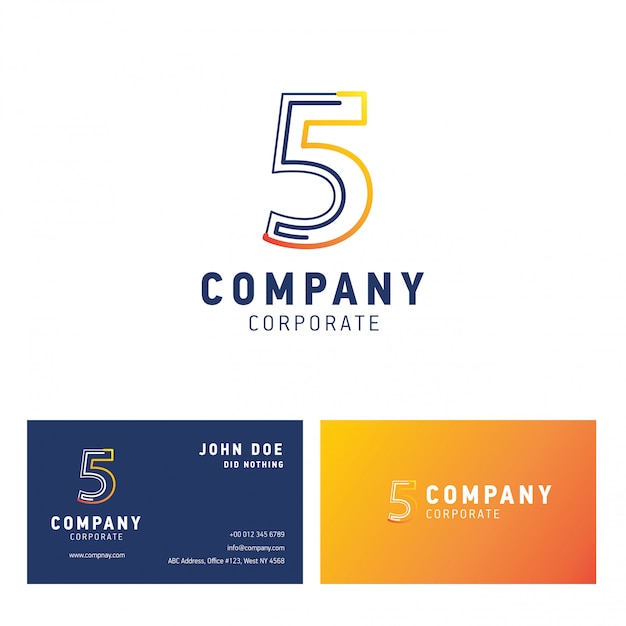 5 firmenlogo-designvektor