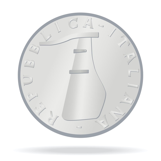 5 lire-münze italiens vektorillustration münze auf weißem hintergrund vektorgrafiken 3d