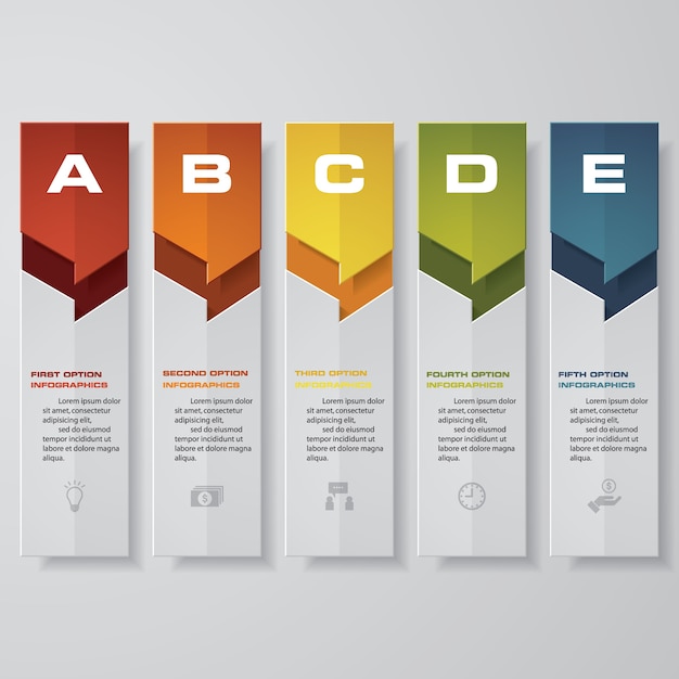 5 schritte infographics-elementdiagramm für darstellung.