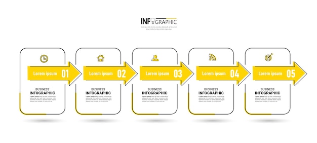 5 schritte timeline infographics designvorlage