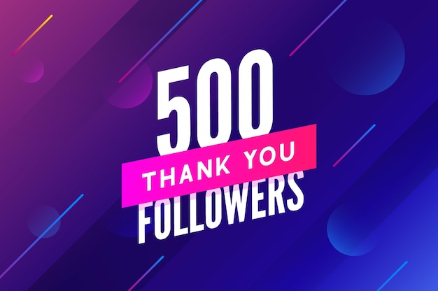 500 follower vektor gruß soziale karte danke follower