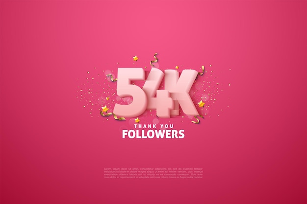 54.000 Follower mit matschigen 3D-Zahlen.