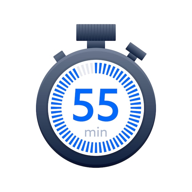 55 min-timer und stoppuhr-symbole countdown-symbol küchen-timer-ikonen vektor-illustration