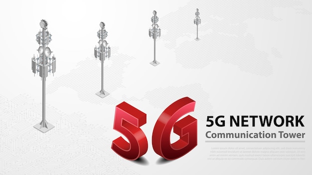 5g communication tower kabelloses hispeed-internet mit rechenzentrum