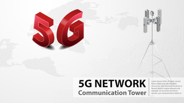 5g Communication Tower Kabelloses Hispeed-Internet mit Rechenzentrum