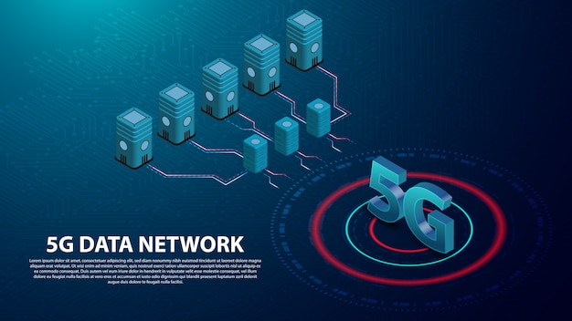 5G Datennetzwerktechnologie-Kommunikationsfahne