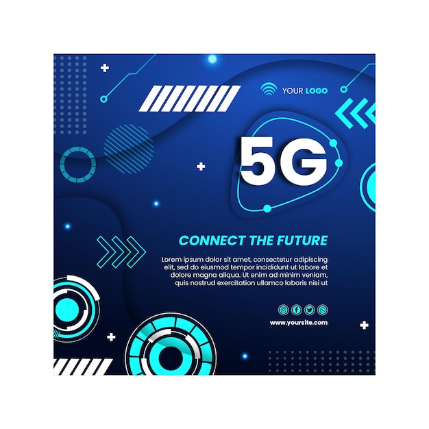 Vektor 5g flyer quadratische designvorlage