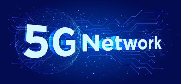 5G-Netzwerk, drahtlose Technologie, WLAN-Verbindung Big Data-Binärcode-Flusszahlen, Vektorgrafik