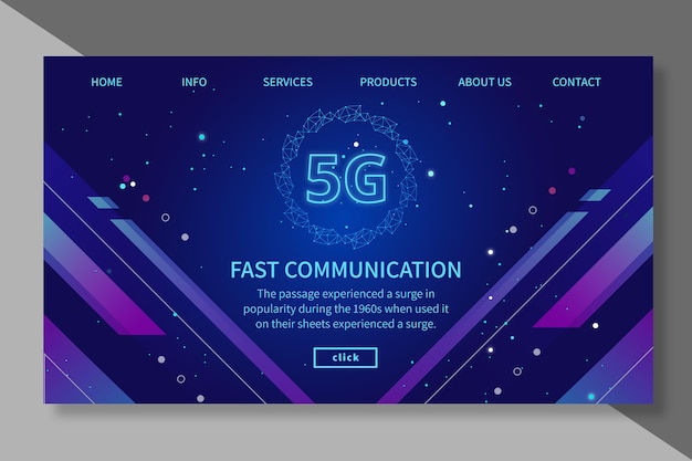 Vektor 5g zielseitenvorlage