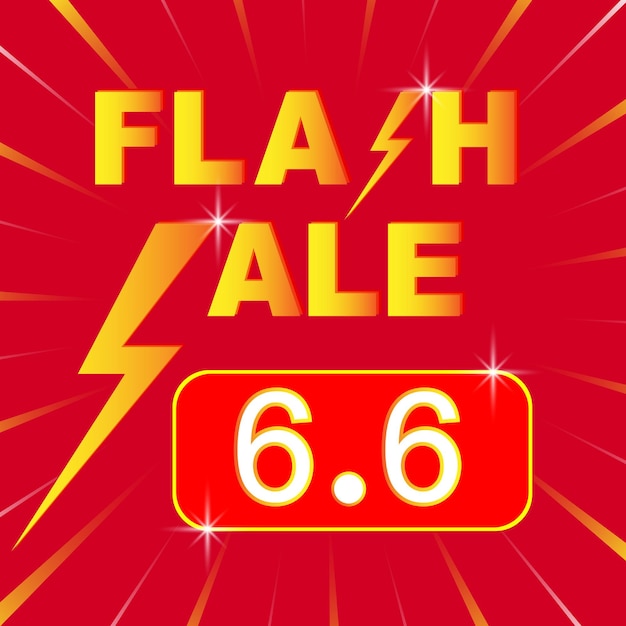 6.6 social-media-marketing-hintergrundvorlage für flash sale 6 6 einkaufsposter oder -banner für flash sale