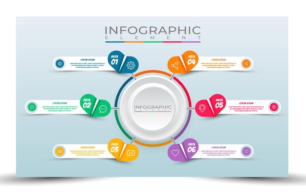 6 schritte business-infografik-vorlagenstil