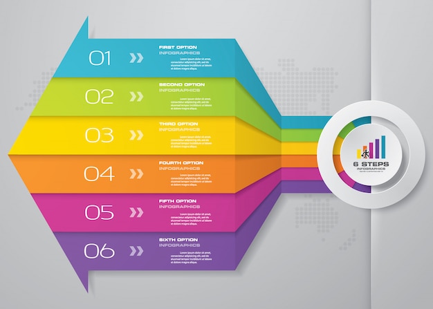 6 schritte von pfeil infografiken vorlage.