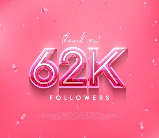 62.000 Follower-Design als Dankeschön in zartem Rosa