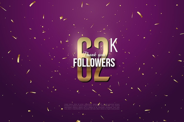 62.000 follower mit festlicher goldfoliendekoration.