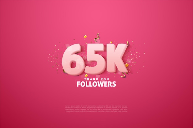 65.000 Follower mit weichen weißen Zahlen