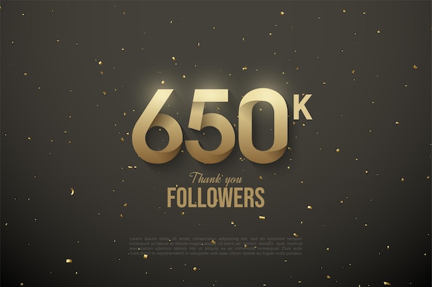 650.000 follower mit gemusterten zahlen