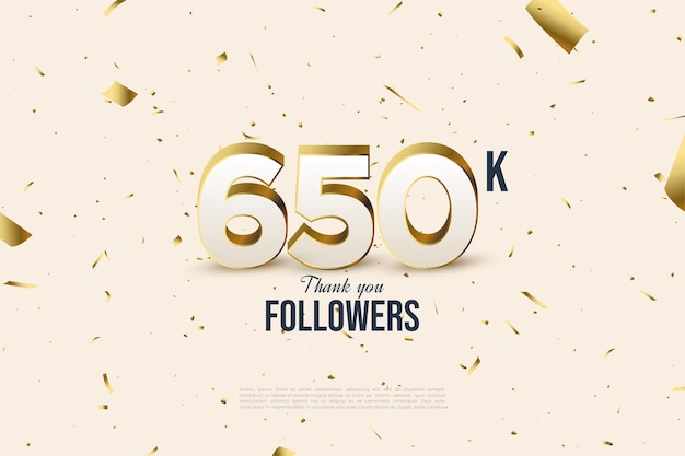 650k follower mit goldfolien-scatter-illustration