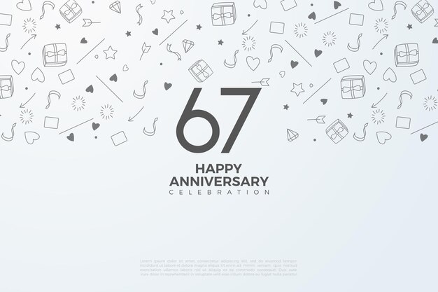 67. Jahrestag mit klassischem Illustrationshintergrund.