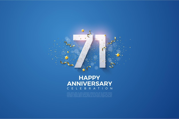 71. Jahrestag mit festlicher Feierverzierung.