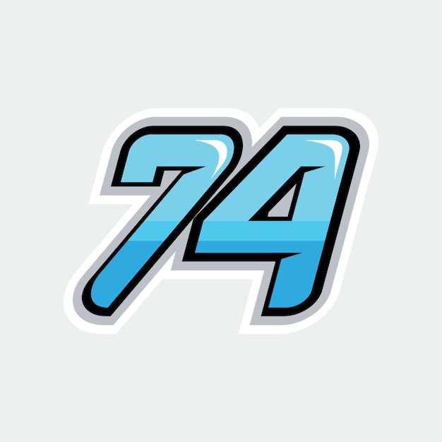 74 Rennnummern-Logo-Vektor