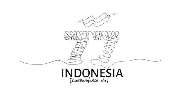 Vektor 77 jahre unabhängigkeitstag indonesiens