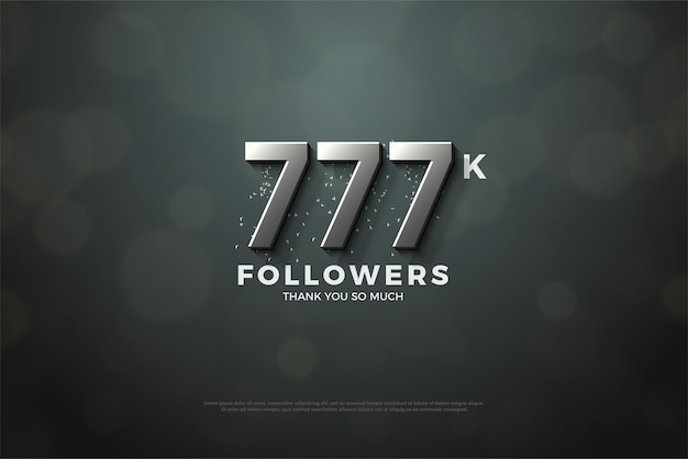 777.000 follower mit 3d-silberzahlen