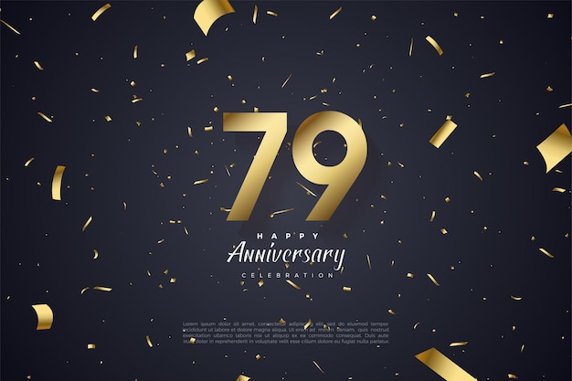 79. Jahrestag mit goldener Zahlenabbildung