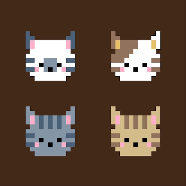 8-Pixel-Katzen-Vektor-Illustration