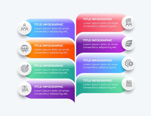 8 schritte moderne business-infografik