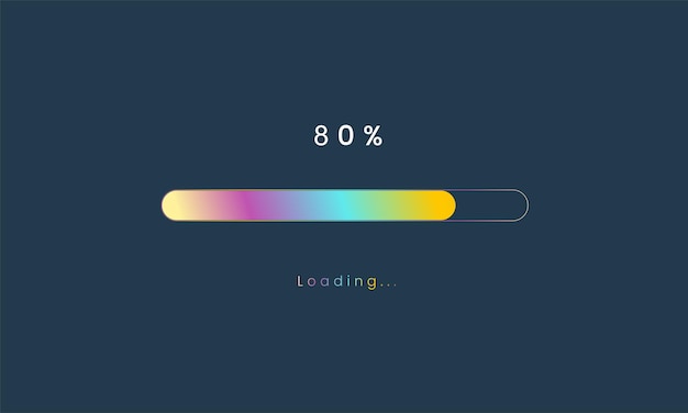 80 Prozent Regenbogen Ladebalken lupload Benutzeroberfläche bunt Futuristisches Ladesymbol