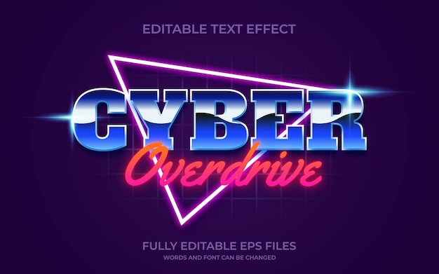 80er Retro Cyber Overdrive bearbeitbarer Texteffekt