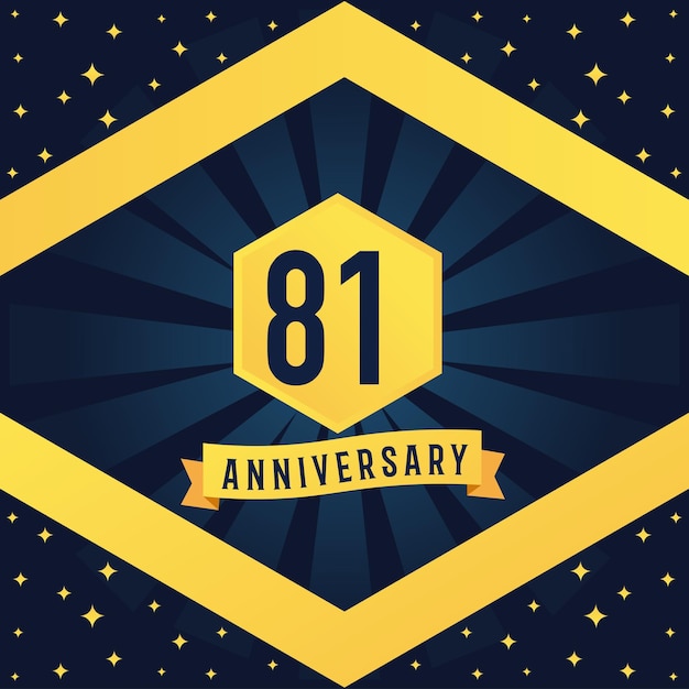 81-jähriges Jubiläum Logo-Design mit blauem Twist-Unendlichkeits-Design mit mehreren Linien