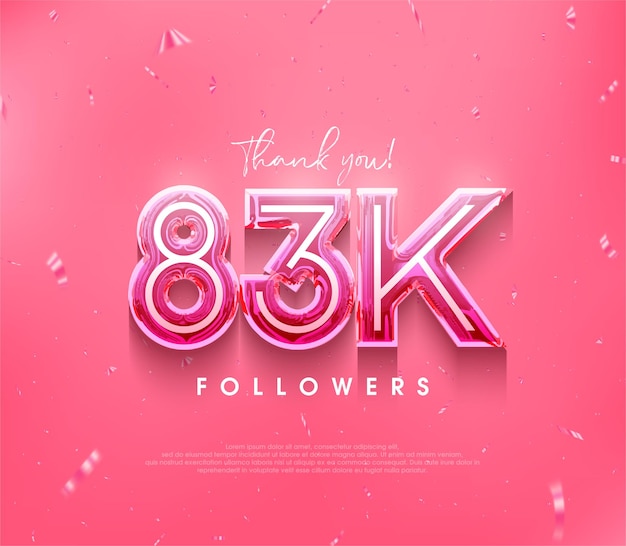 83.000 Follower-Design als Dankeschön in zartem Rosa