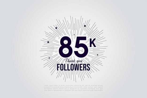 85.000 Follower mit Mosaikillustration.