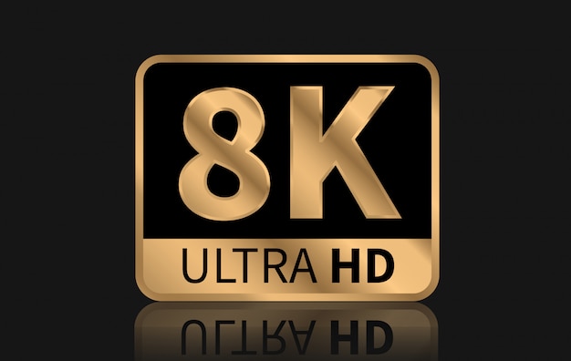 Vektor 8k ultra hd-zeichen