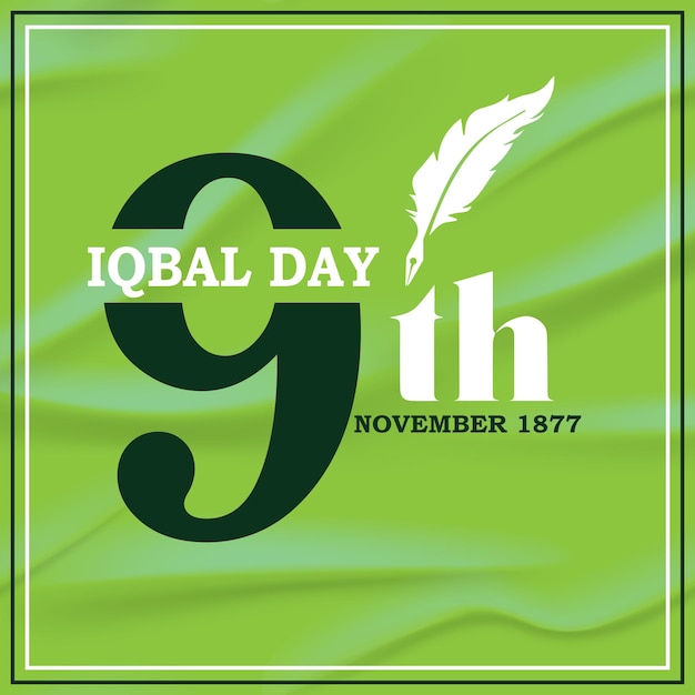 Vektor 9. november – allama-iqbal-tag 9. november – nationaldichter pakistans