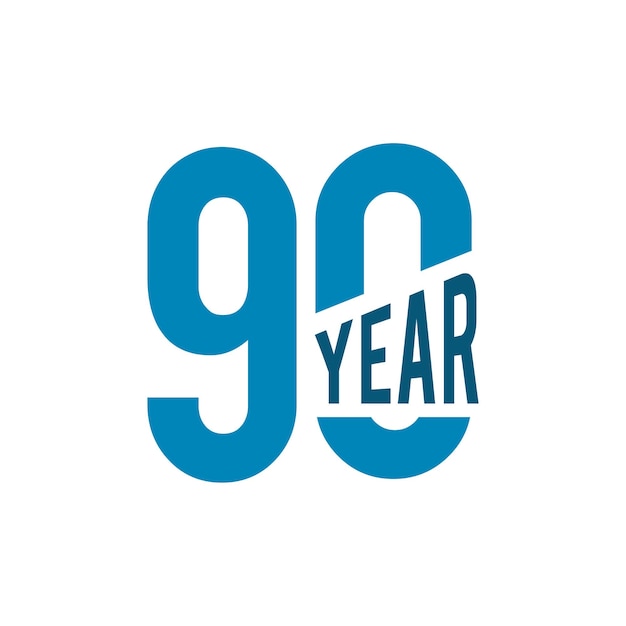 Vektor 90-jähriges jubiläums-logo-design