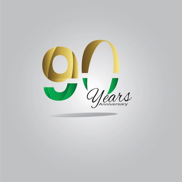 90 jahre jubiläumsfeier vektor template design illustration