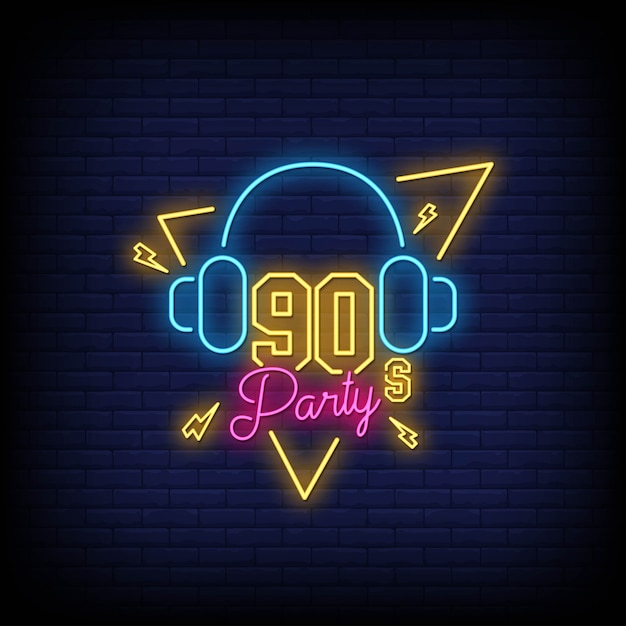 90er jahre party neon signs stil