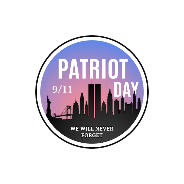 911 Patriot Day Label mit Skyline von New York